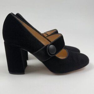 Tuckernuck Velvet Ellie Mary Jane Block Heels Black Size - 8- NWT